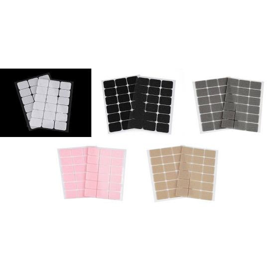 Hook and loop self adhesive rectangles 25x32 mm - White (1 Card)