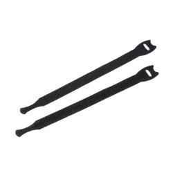 Opaska zaciskowa na rzep długość 15; 20 cm - Czarny (10 Sztuki)
