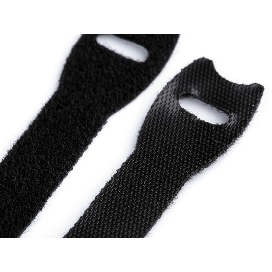 Opaska zaciskowa na rzep długość 15; 20 cm - Czarny (10 Sztuki) Opaska zaciskowa na rzep długość 15; 20 cm - Czarny (10 Sztuki)