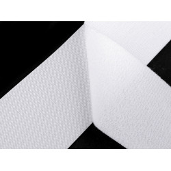 Taśma rzep komplet (haczyk+pętelka) niskoprofilowa szerokość 50 mm delikatny - White (1 Metr)