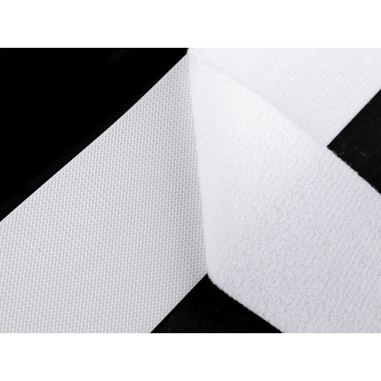 Taśma rzep komplet (haczyk+pętelka) niskoprofilowa szerokość 50 mm delikatny - White (1 Metr) Taśma rzep komplet (haczyk+pętelka) niskoprofilowa szerokość 50 mm delikatny - White (1 Metr)