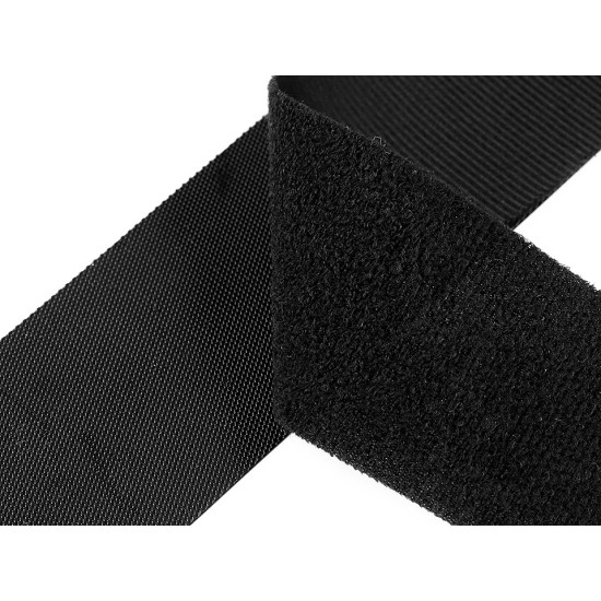 Taśma rzep komplet (haczyk+pętelka) niskoprofilowa szerokość 10 cm delikatny - Czarny (1 Metr) Taśma rzep komplet (haczyk+pętelka) niskoprofilowa szerokość 10 cm delikatny - Czarny (1 Metr)