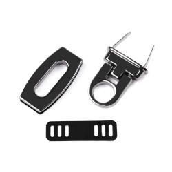 Zapięcie do torby 20x40 mm - Czarny nikiel (1 Zestaw)