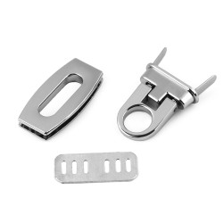 Zapięcie do torby 20x40 mm - Nikiel (1 Zestaw)