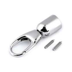 Handbag handle endings with hook - Nickel (1 Piece)
