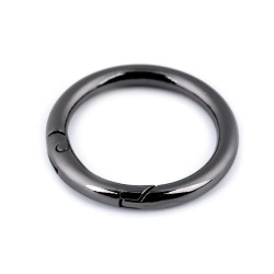 Karabińczyk okrągły / kółko na klucze ø32 mm - Czarny nikiel (1 Sztuka)
