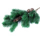 Brindille de pin artificiel givrée avec pommes de pin - Vert foncé (1 Pièce) Brindille de pin artificiel givrée avec pommes de pin - Vert foncé (1 Pièce)
