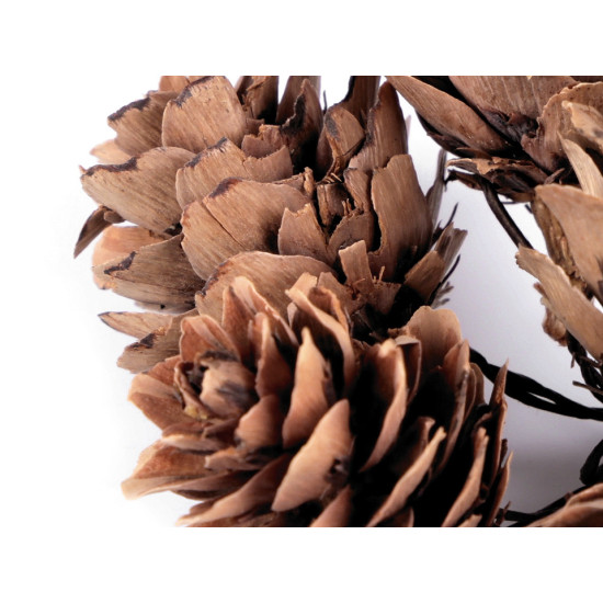 Pine cones on wire - Natural brown (120 Pieces)