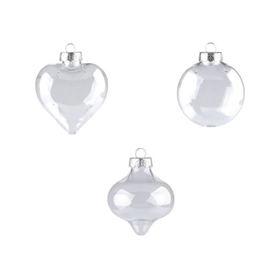 Bombka przezroczysta do dekoracji - serce, medalion - Transparent (2 Sztuki) Bombka przezroczysta do dekoracji - serce, medalion - Transparent (2 Sztuki)