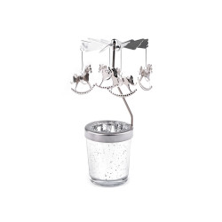 Rotary spinning tealight holder / carousel - Silver (1 Piece)