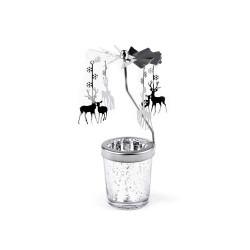 Rotary spinning tealight holder / carousel - Silver (1 Piece)