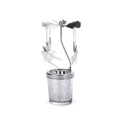 Rotary spinning tealight holder / carousel - Silver (1 Piece)