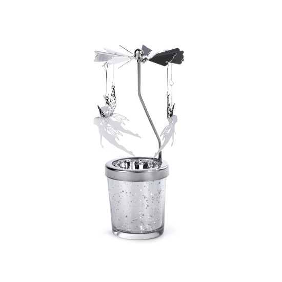 Rotary spinning tealight holder / carousel - Silver (3 Pieces)