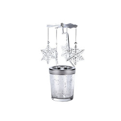 Rotary spinning tealight holder / carousel - Silver (1 Piece)