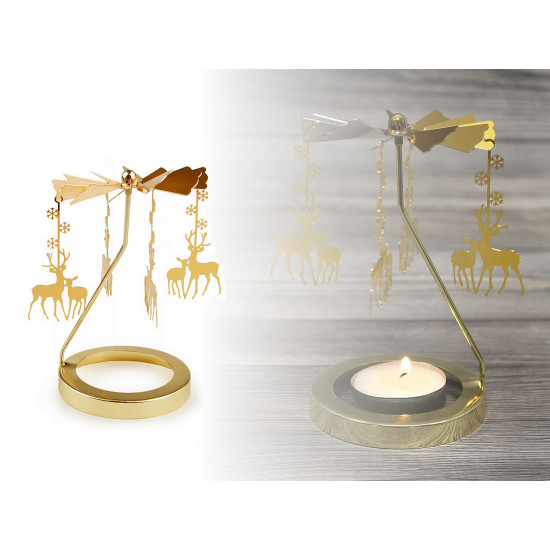 Rotary spinning tealight holder / carousel - Gold (1 Piece)