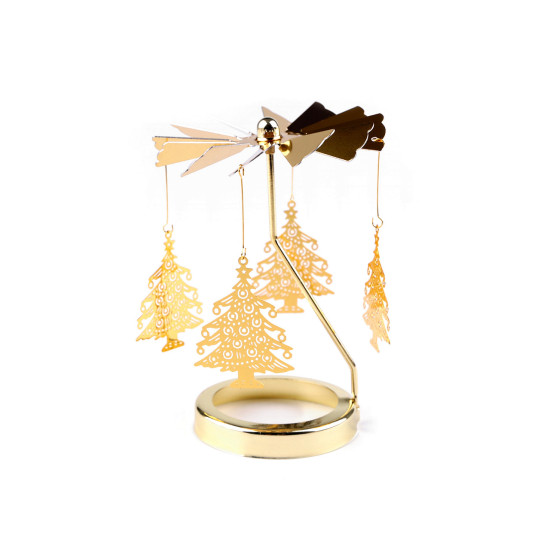 Rotary spinning tealight holder / carousel - Gold (1 Piece)