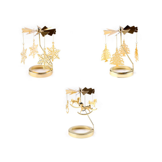 Rotary spinning tealight holder / carousel - Gold (1 Piece)
