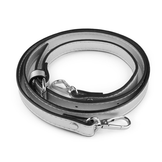 Long eco leather strap / handbag strap with snap hooks, width 1.5 cm - Lightbeige (1 Piece) Long eco leather strap / handbag strap with snap hooks, width 1.5 cm - Lightbeige (1 Piece)