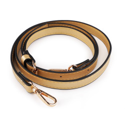 Long eco leather strap / handbag strap with snap hooks, width 1.5 cm - Gold lt. (1 Piece)