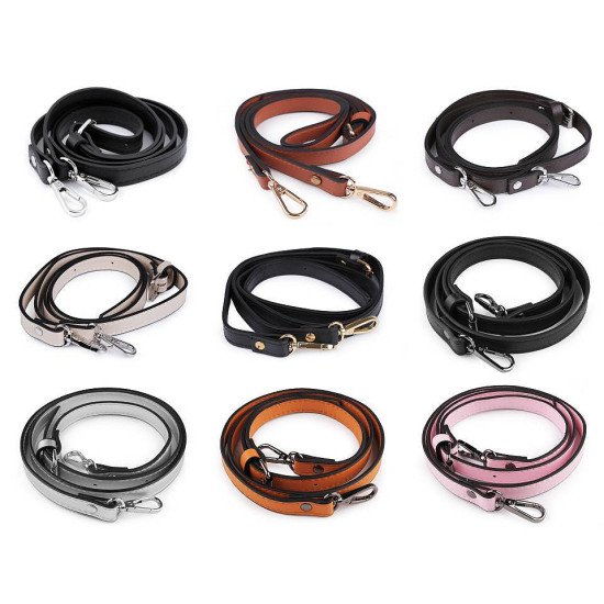 Long eco leather strap / handbag strap with snap hooks, width 1.5 cm - Lightbeige (1 Piece) Long eco leather strap / handbag strap with snap hooks, width 1.5 cm - Lightbeige (1 Piece)