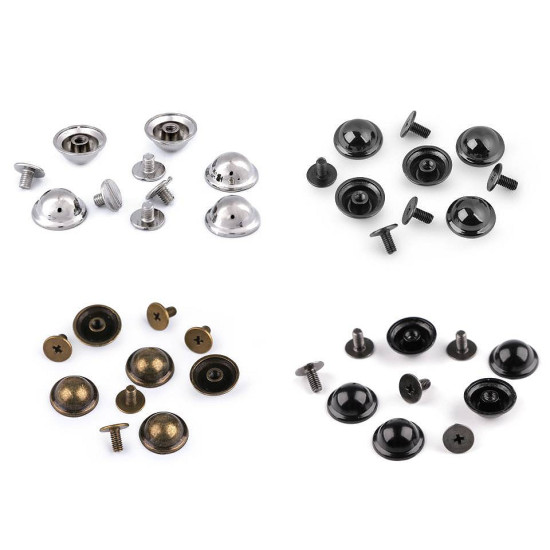 Decorative screw rivet / bottom bag feet ø13 mm - Black varnish (20 Pairs) Decorative screw rivet / bottom bag feet ø13 mm - Black varnish (20 Pairs)