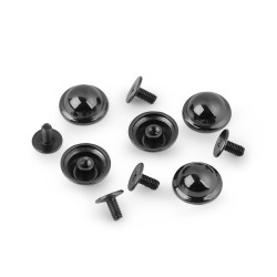Decorative screw rivet / bottom bag feet ø13 mm - Black nickel (100 Pairs)