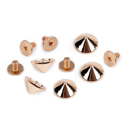 Decorative screw stud / bottom bag feet ø9.5 mm - Pink gold (100 Pairs)