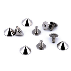 Decorative screw stud / bottom bag feet ø9.5 mm - Nickel (100 Pairs)