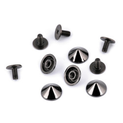 Decorative screw stud / bottom bag feet ø9.5 mm - Black nickel (100 Pairs)