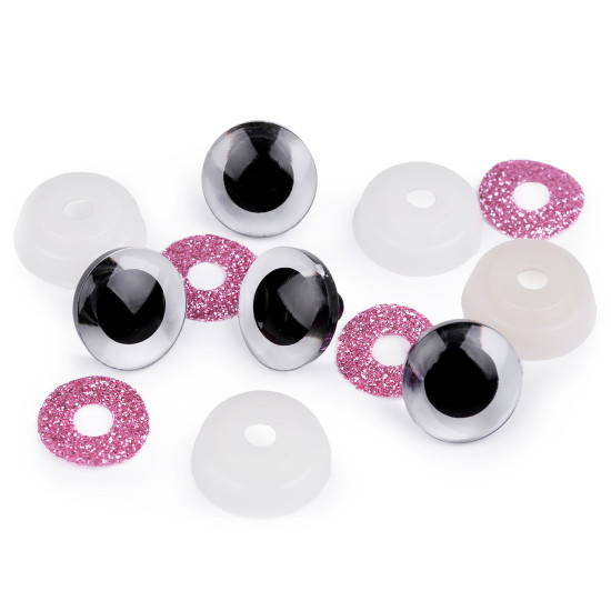 Oczy brokatowe do zabawek z zatyczką ø20 mm - Srebrny (100 Zestawy) Oczy brokatowe do zabawek z zatyczką ø20 mm - Srebrny (100 Zestawy)