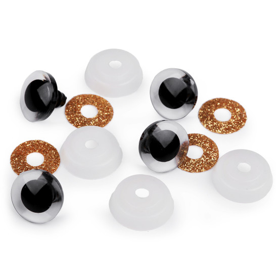 Oczy brokatowe do zabawek z zatyczką ø20 mm - Srebrny (100 Zestawy) Oczy brokatowe do zabawek z zatyczką ø20 mm - Srebrny (100 Zestawy)