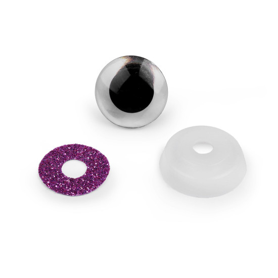 Oczy brokatowe do zabawek z zatyczką ø20 mm - Srebrny (100 Zestawy) Oczy brokatowe do zabawek z zatyczką ø20 mm - Srebrny (100 Zestawy)