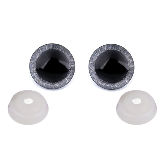 Oczy brokatowe do zabawek z zatyczką ø20 mm - Srebrny (100 Zestawy) Oczy brokatowe do zabawek z zatyczką ø20 mm - Srebrny (100 Zestawy)