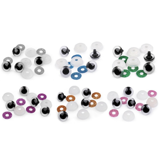 Oczy brokatowe do zabawek z zatyczką ø20 mm - Srebrny (100 Zestawy) Oczy brokatowe do zabawek z zatyczką ø20 mm - Srebrny (100 Zestawy)