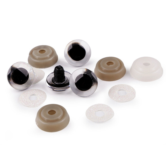 Oczy brokatowe do zabawek z zatyczką ø20 mm - Srebrny (100 Zestawy) Oczy brokatowe do zabawek z zatyczką ø20 mm - Srebrny (100 Zestawy)