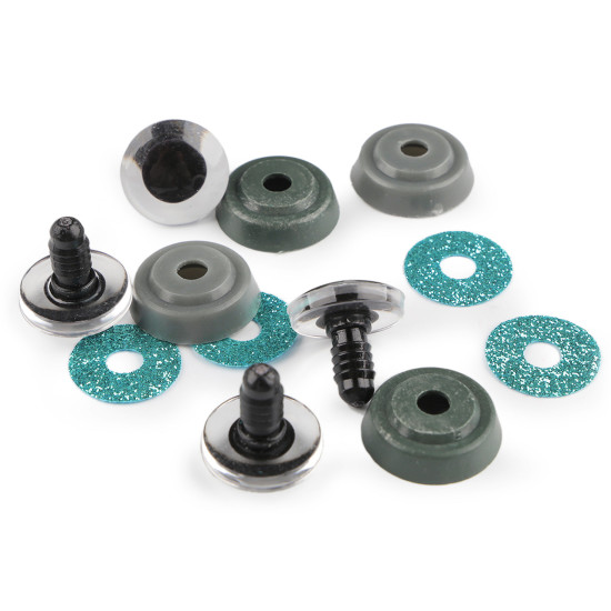 Oczy brokatowe do zabawek z zatyczką ø20 mm - Srebrny (100 Zestawy) Oczy brokatowe do zabawek z zatyczką ø20 mm - Srebrny (100 Zestawy)