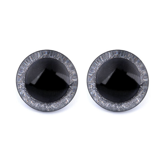 Oczy brokatowe do zabawek z zatyczką ø20 mm - Srebrny (100 Zestawy) Oczy brokatowe do zabawek z zatyczką ø20 mm - Srebrny (100 Zestawy)