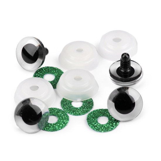 Oczy brokatowe do zabawek z zatyczką ø20 mm - Srebrny (100 Zestawy) Oczy brokatowe do zabawek z zatyczką ø20 mm - Srebrny (100 Zestawy)