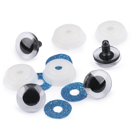 Oczy brokatowe do zabawek z zatyczką ø20 mm - Srebrny (100 Zestawy) Oczy brokatowe do zabawek z zatyczką ø20 mm - Srebrny (100 Zestawy)