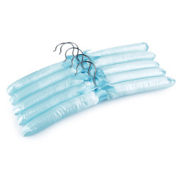Appendiabiti imbottito, in raso - Luce blu (20 Pezzi)