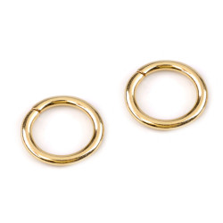 Anello / o-ring, dimensioni: ø 15 mm - Oro classico (10 Pezzi)