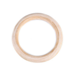 Kółko drewniane / macrame / uszy do torebki, zewnętrzna ø11,2 mm - Naturalny jasny (1 Sztuka)