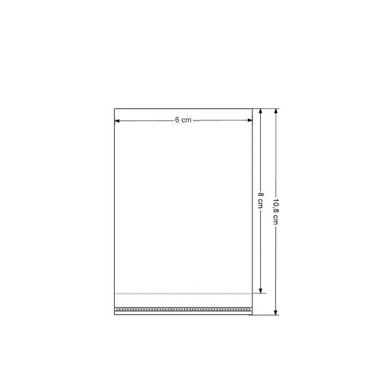 Torebka foliowa z paskiem klejącym 6x8 cm - Transparent (100 Sztuki) Torebka foliowa z paskiem klejącym 6x8 cm - Transparent (100 Sztuki)
