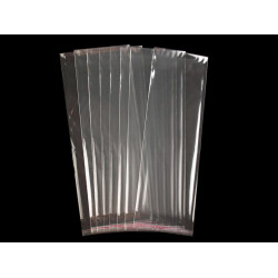 Clear plastic self-adhesive seal bags 13x38 cm - Transparent (100 Pieces)