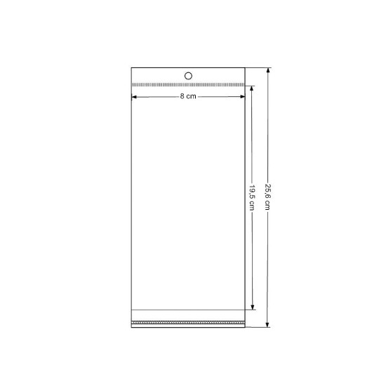Torebki foliowe z paskiem klejącym i zawieszką 8x19,5 cm - Transparent (21000 Sztuki) Torebki foliowe z paskiem klejącym i zawieszką 8x19,5 cm - Transparent (21000 Sztuki)