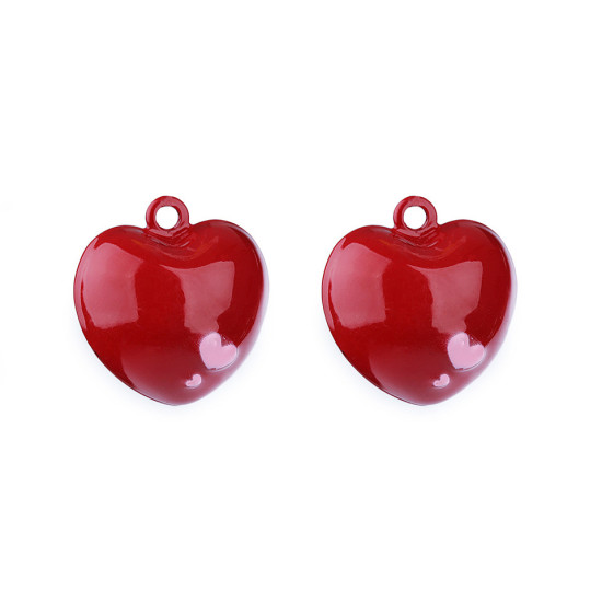 Jingle bells - heart, tiger, bear, frog, monkey - Red (2 Pieces)