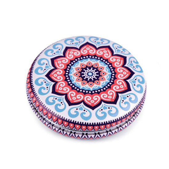 Cosmetic pocket mirror - mandala - Lightbeige (1 Piece) Cosmetic pocket mirror - mandala - Lightbeige (1 Piece)