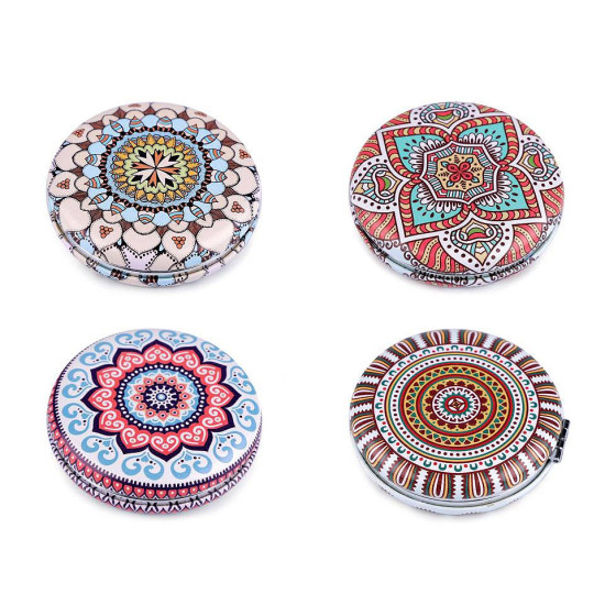 Cosmetic pocket mirror - mandala - Lightbeige (1 Piece) Cosmetic pocket mirror - mandala - Lightbeige (1 Piece)