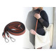 Long eco leather strap / handbag strap with snap hooks, width 1.5 cm - Cognac brown (10 Pieces) Long eco leather strap / handbag strap with snap hooks, width 1.5 cm - Cognac brown (10 Pieces)