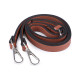 Long eco leather strap / handbag strap with snap hooks, width 1.5 cm - Cognac brown (10 Pieces) Long eco leather strap / handbag strap with snap hooks, width 1.5 cm - Cognac brown (10 Pieces)